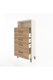 Hyperion Dolap Tek Raflı 4 Çekmeceli 60x44x134 - S50M036V3B