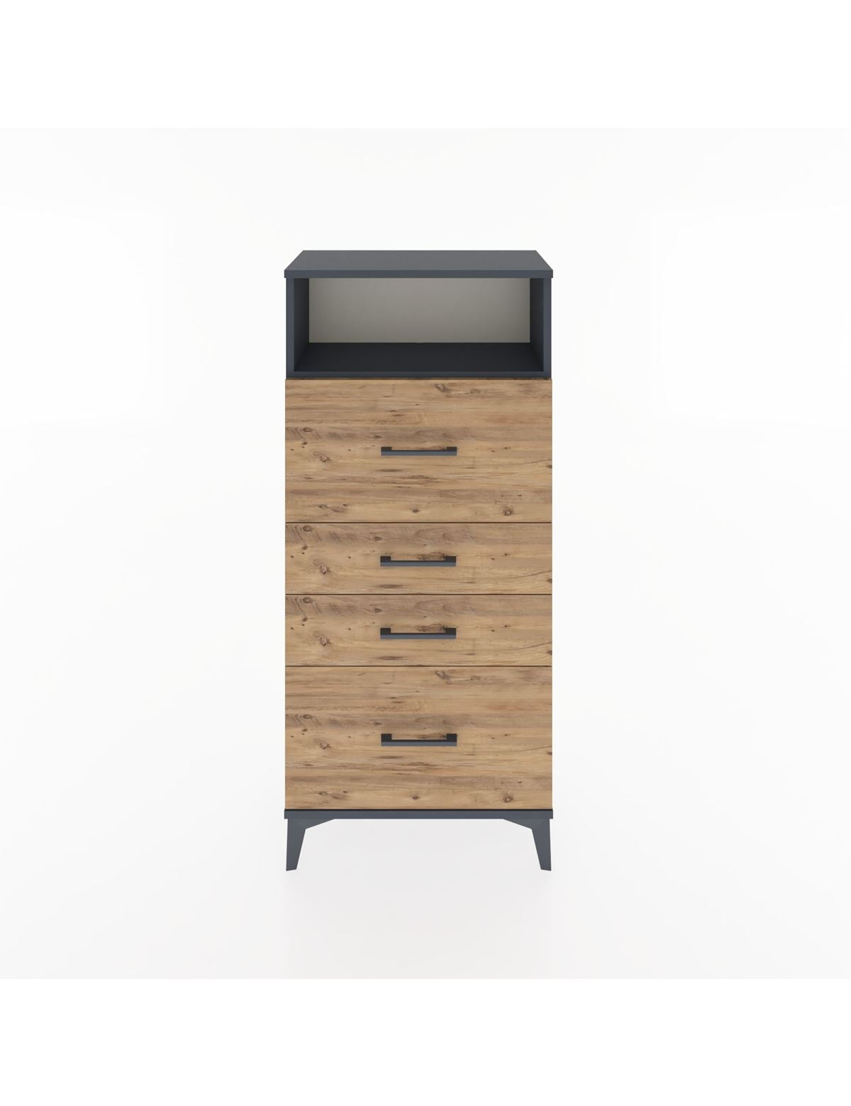 Hyperion Dolap Tek Raflı 4 Çekmeceli 60x44x134 - S50M036V6B