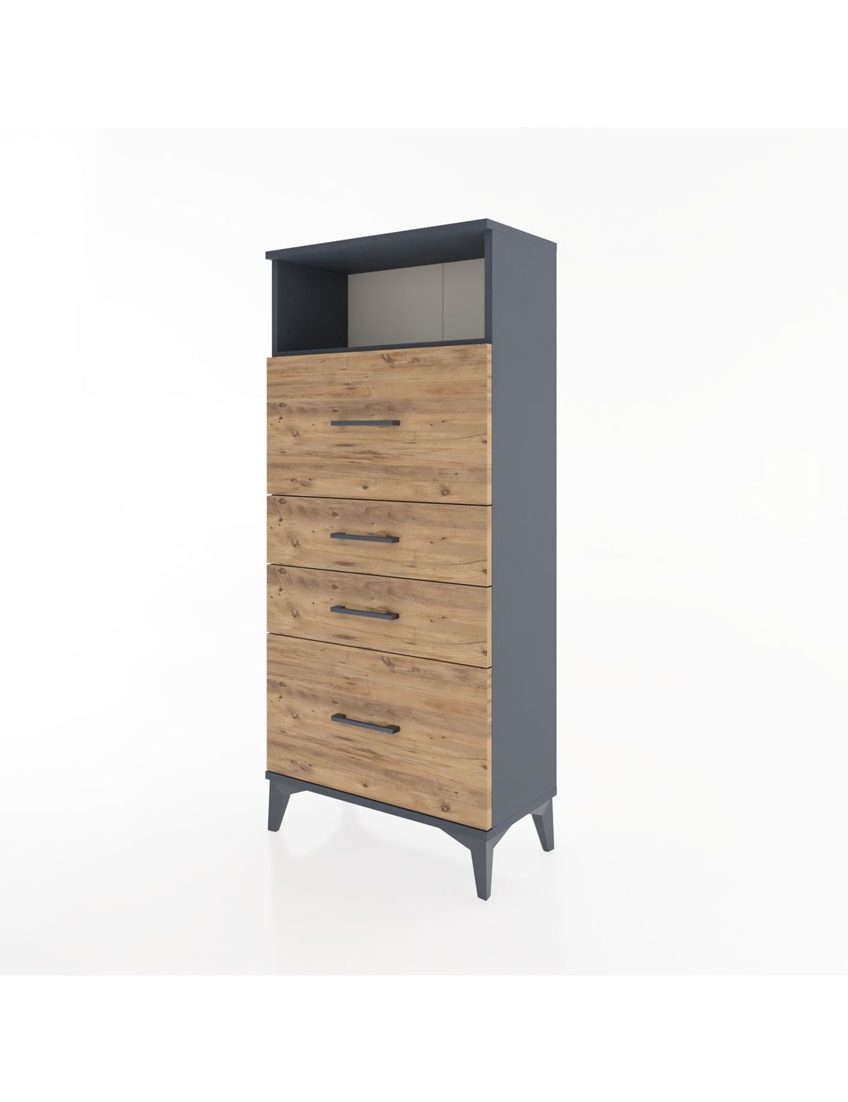 Hyperion Dolap Tek Raflı 4 Çekmeceli 60x44x134 - S50M036V6B