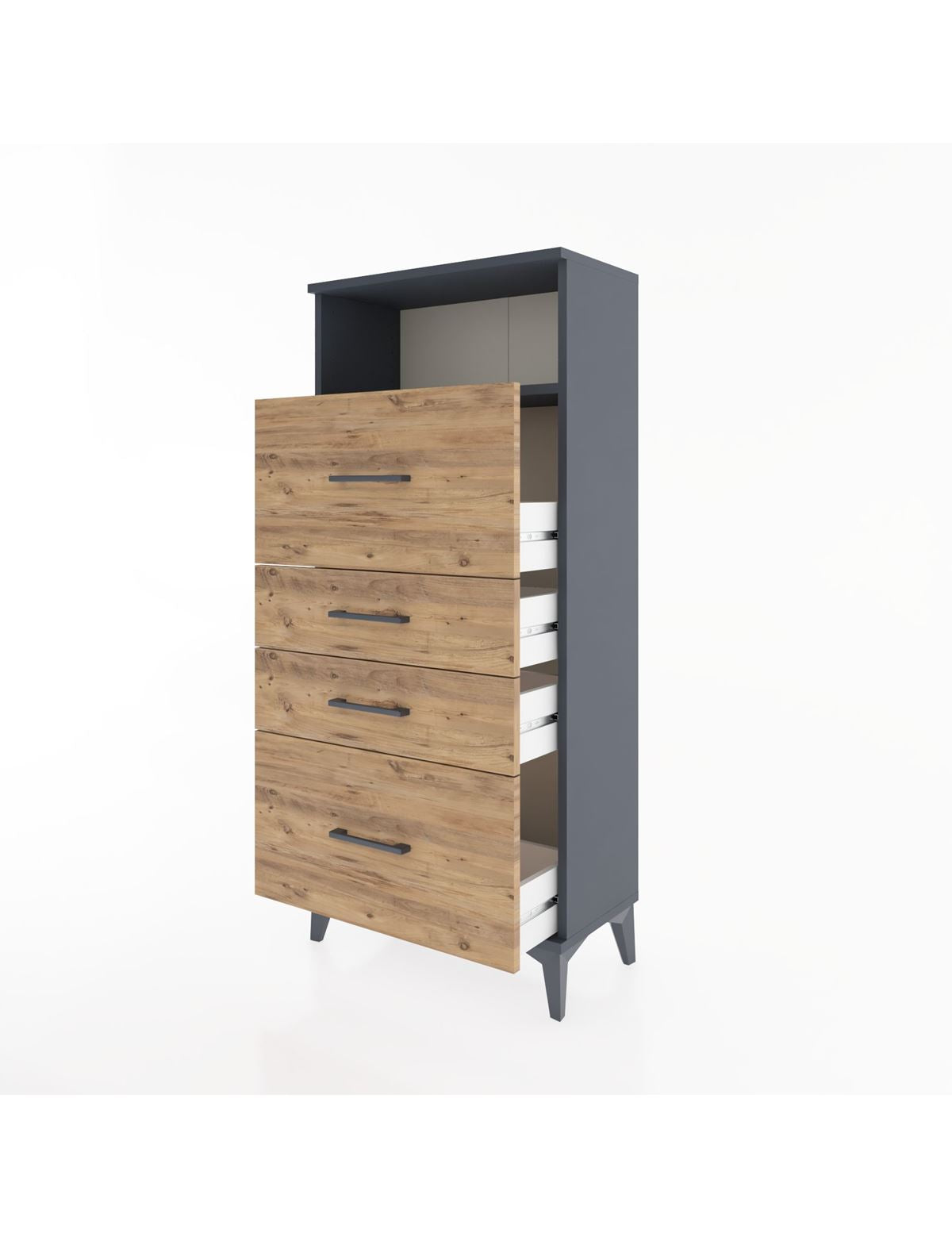 Hyperion Dolap Tek Raflı 4 Çekmeceli 60x44x134 - S50M036V6B