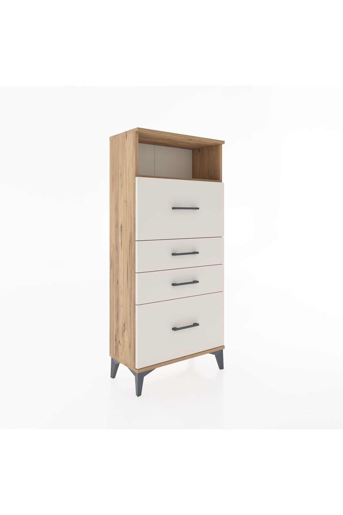 Hyperion Dolap Tek Raflı 4 Çekmeceli 60x44x134 - S50M036V7B