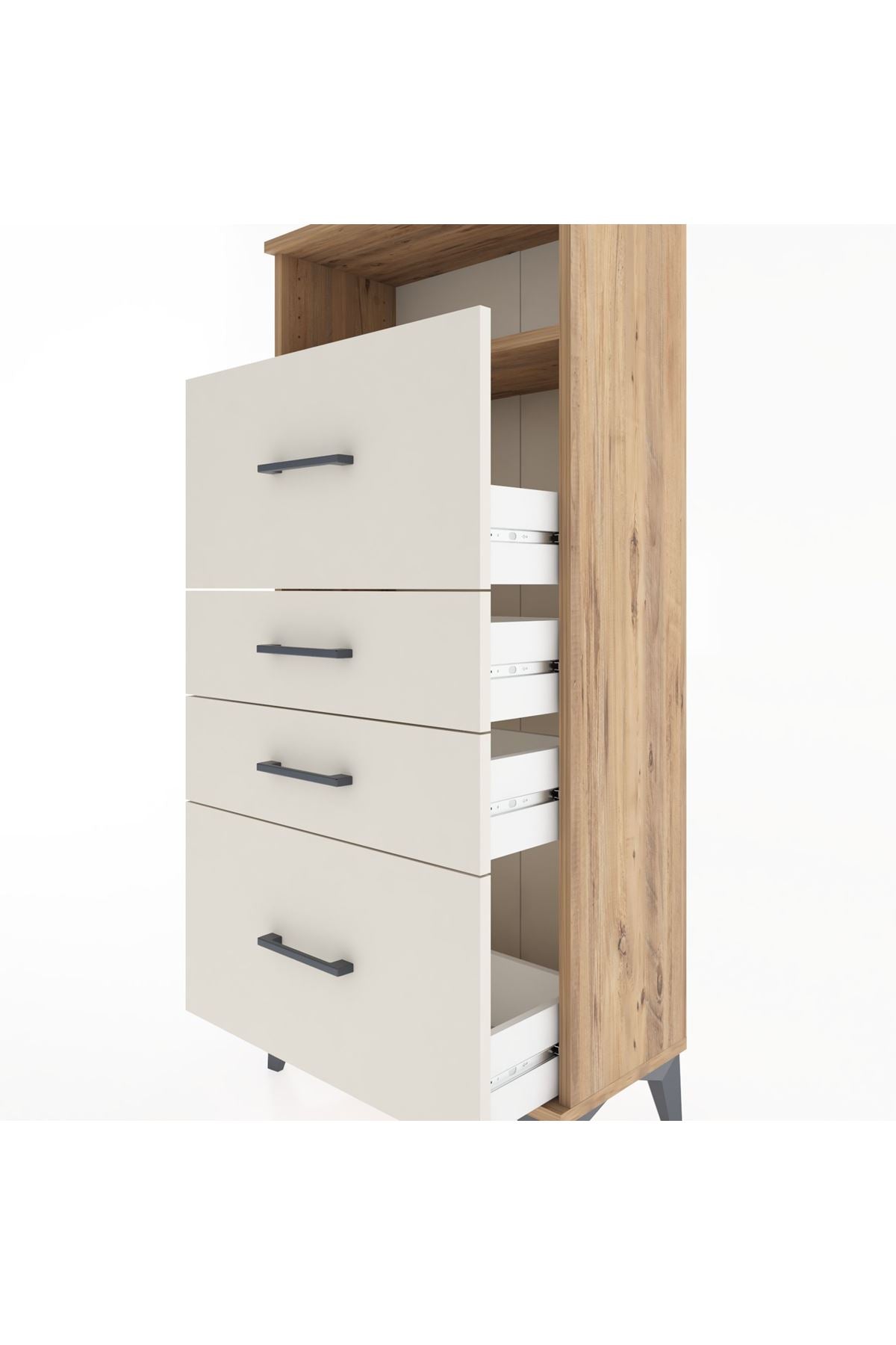 Hyperion Dolap Tek Raflı 4 Çekmeceli 60x44x134 - S50M036V7B