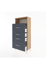 Hyperion Dolap Tek Raflı 4 Çekmeceli 60x44x134 - S50M036V8B