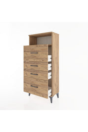 Hyperion Dolap Tek Raflı 4 Çekmeceli 60x44x134 - S50M036V9B