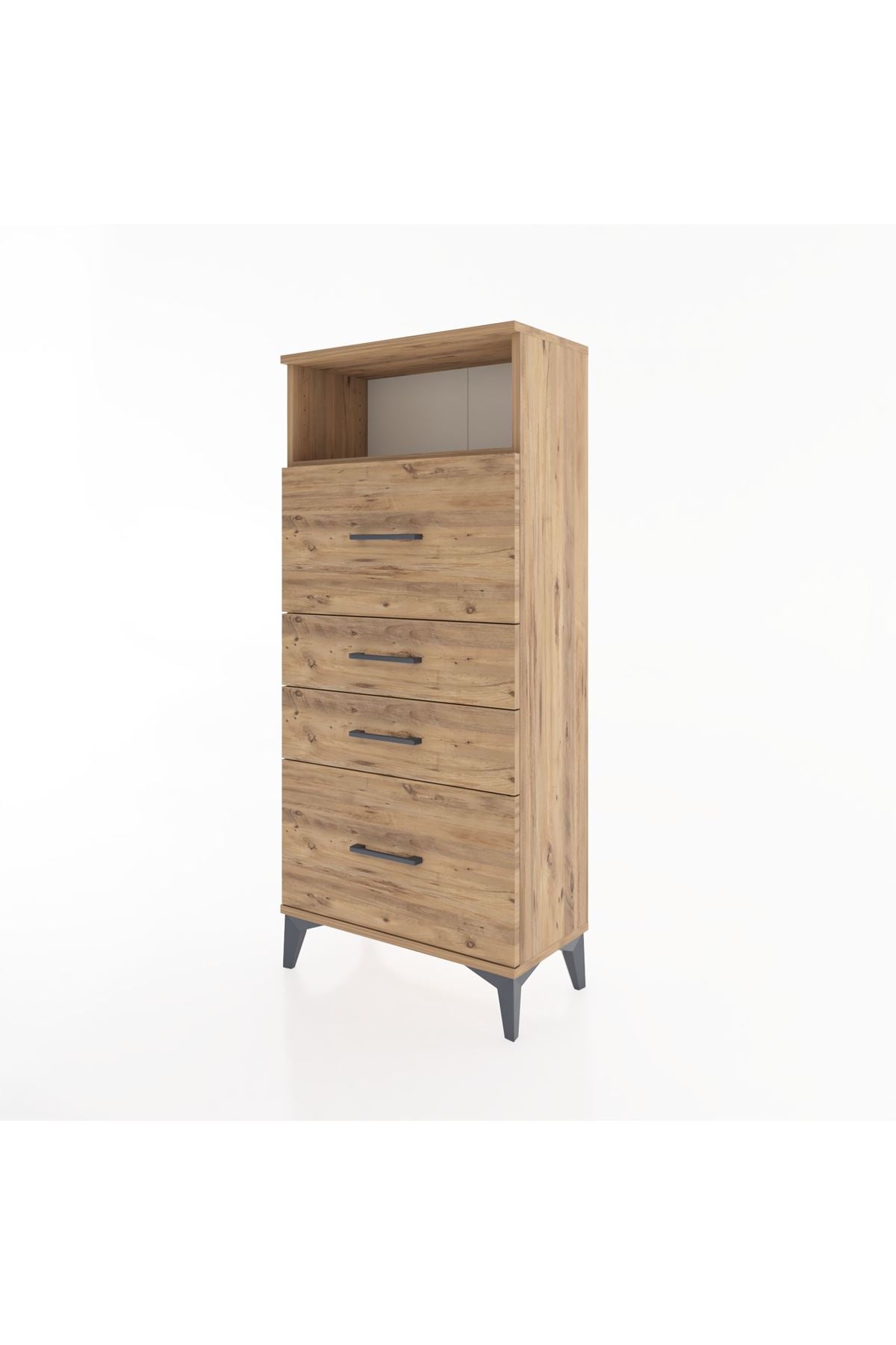 Hyperion Dolap Tek Raflı 4 Çekmeceli 60x44x134 - S50M036V9B