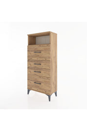 Hyperion Dolap Tek Raflı 4 Çekmeceli 60x44x134 - S50M036V9B