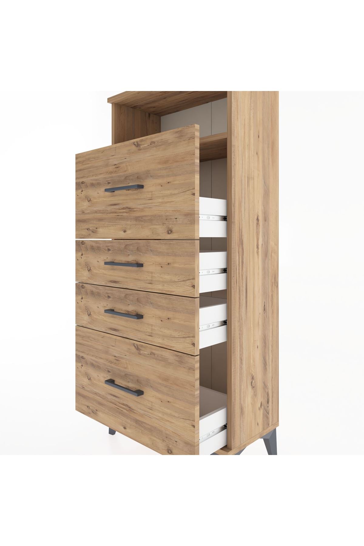 Hyperion Dolap Tek Raflı 4 Çekmeceli 60x44x134 - S50M036V9B