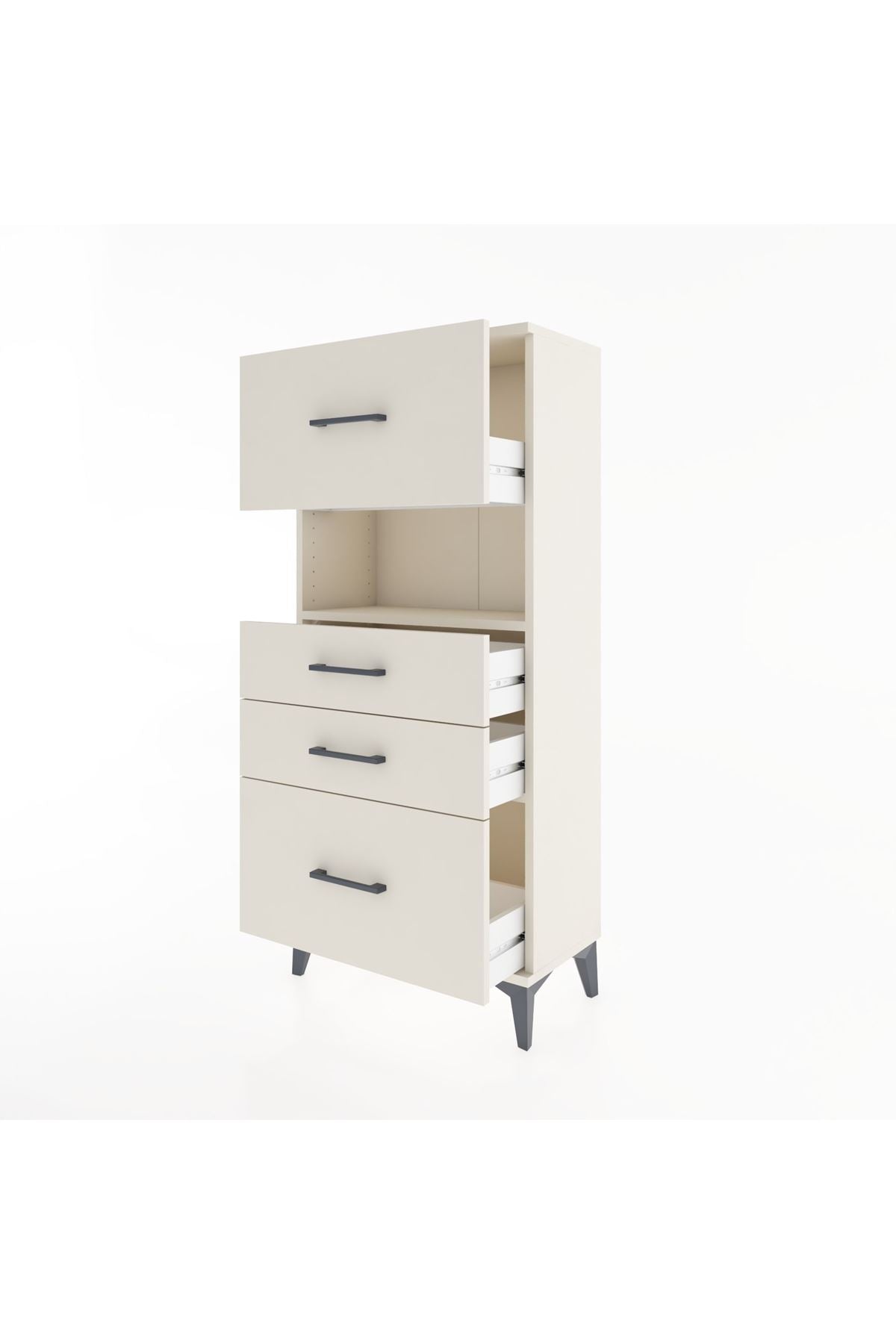 Hyperion Dolap Tek Raflı 4 Çekmeceli 60x44x134 - S50M037V1B