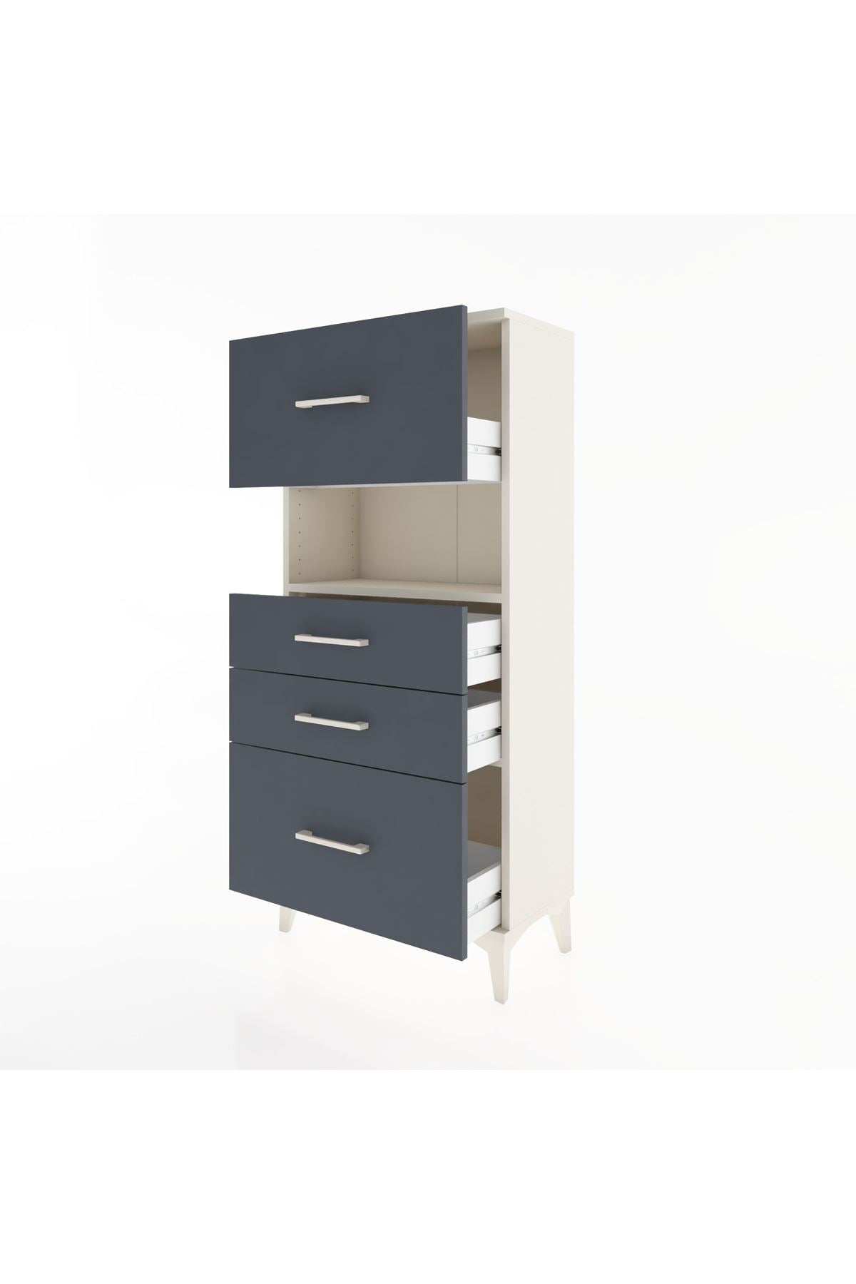 Hyperion Dolap Tek Raflı 4 Çekmeceli 60x44x134 - S50M037V2B