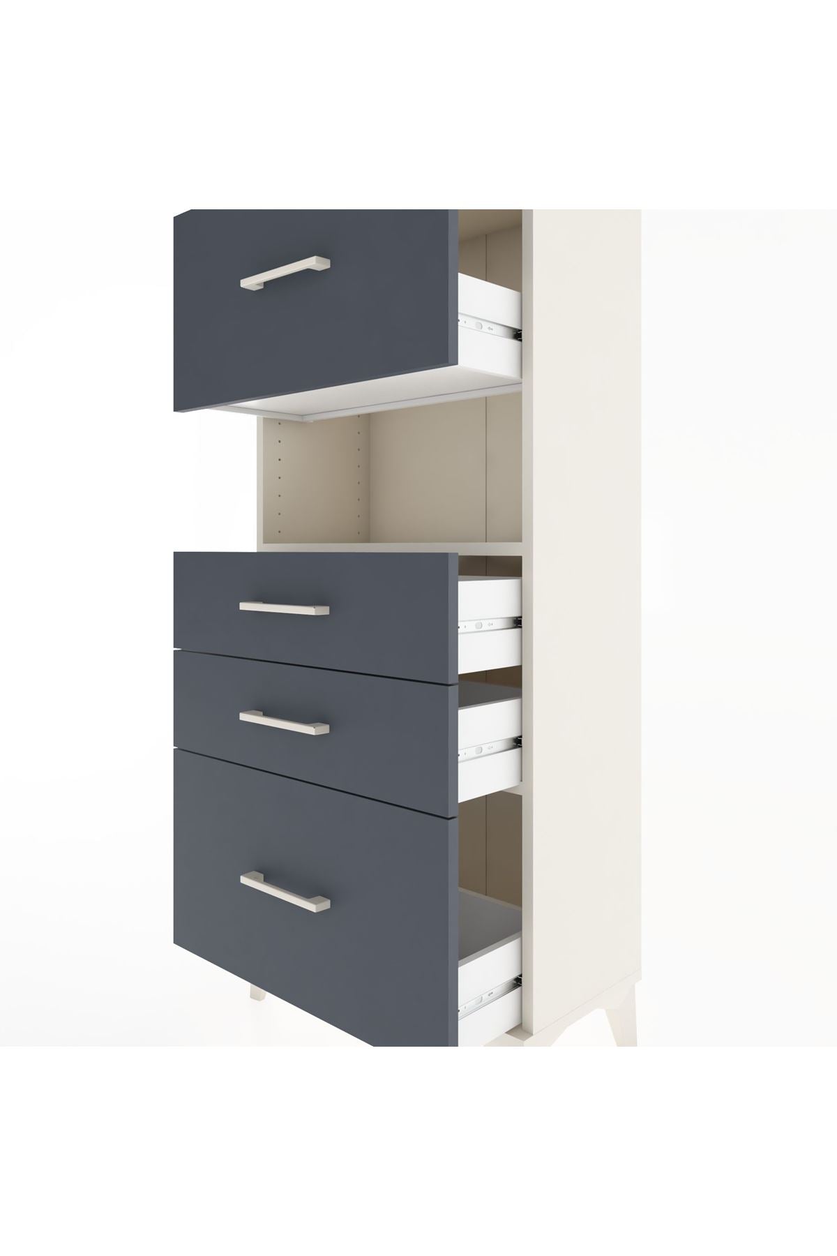 Hyperion Dolap Tek Raflı 4 Çekmeceli 60x44x134 - S50M037V2B