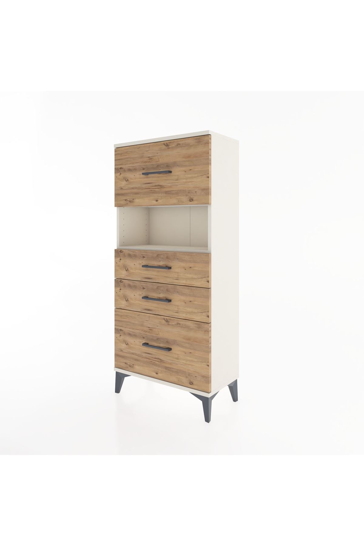 Hyperion Dolap Tek Raflı 4 Çekmeceli 60x44x134 - S50M037V3B