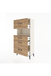 Hyperion Dolap Tek Raflı 4 Çekmeceli 60x44x134 - S50M037V3B