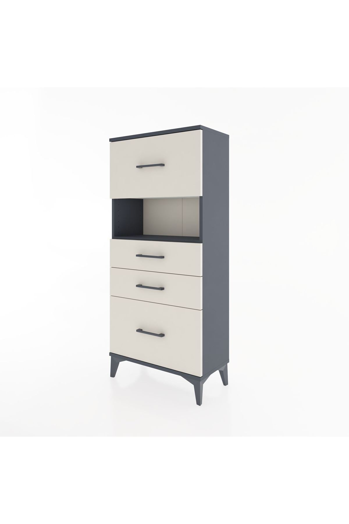 Hyperion Dolap Tek Raflı 4 Çekmeceli 60x44x134 - S50M037V4B