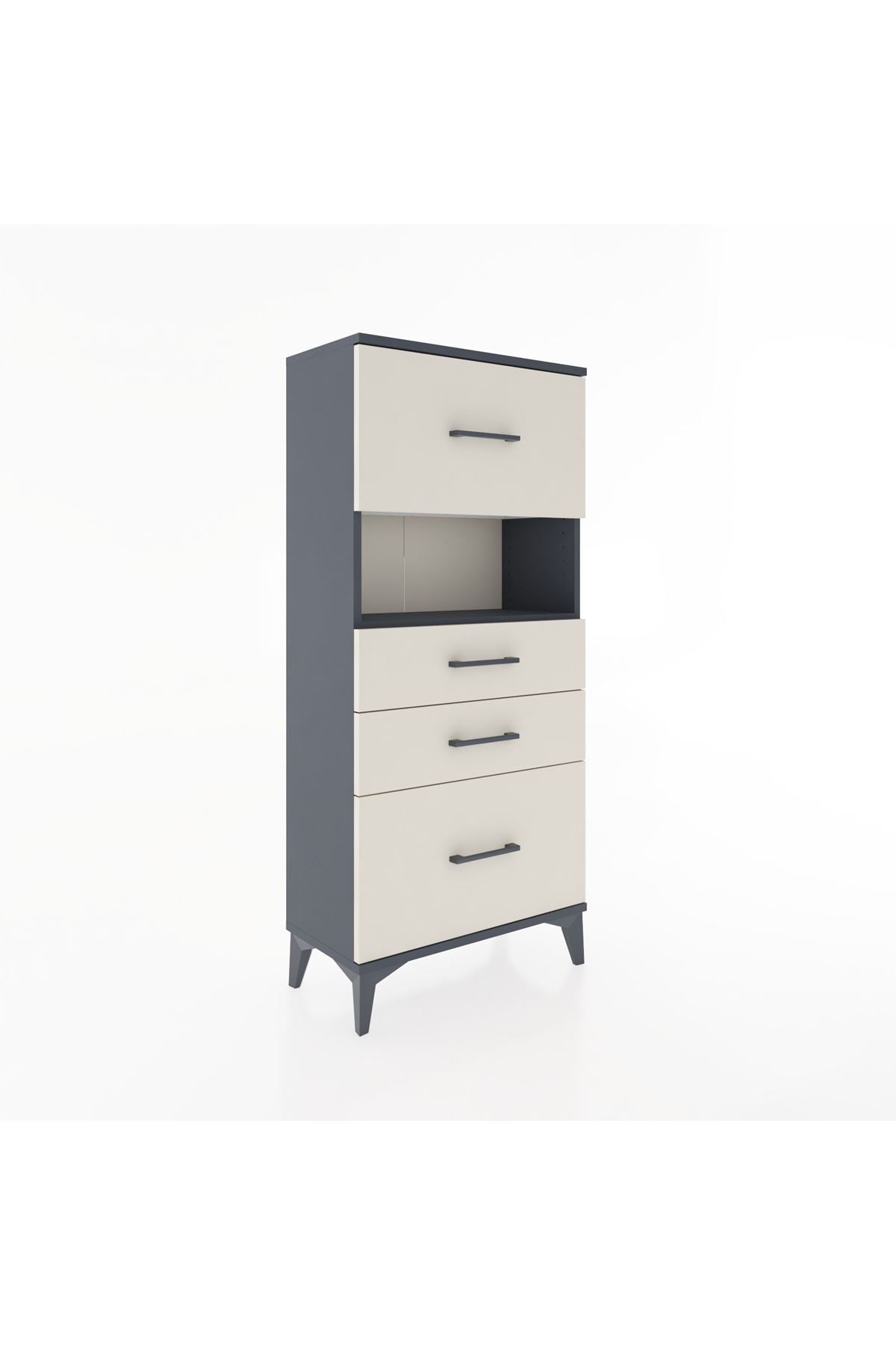 Hyperion Dolap Tek Raflı 4 Çekmeceli 60x44x134 - S50M037V4B