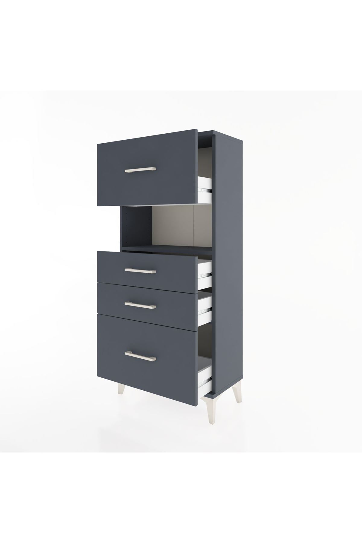 Hyperion Dolap Tek Raflı 4 Çekmeceli 60x44x134 - S50M037V5B