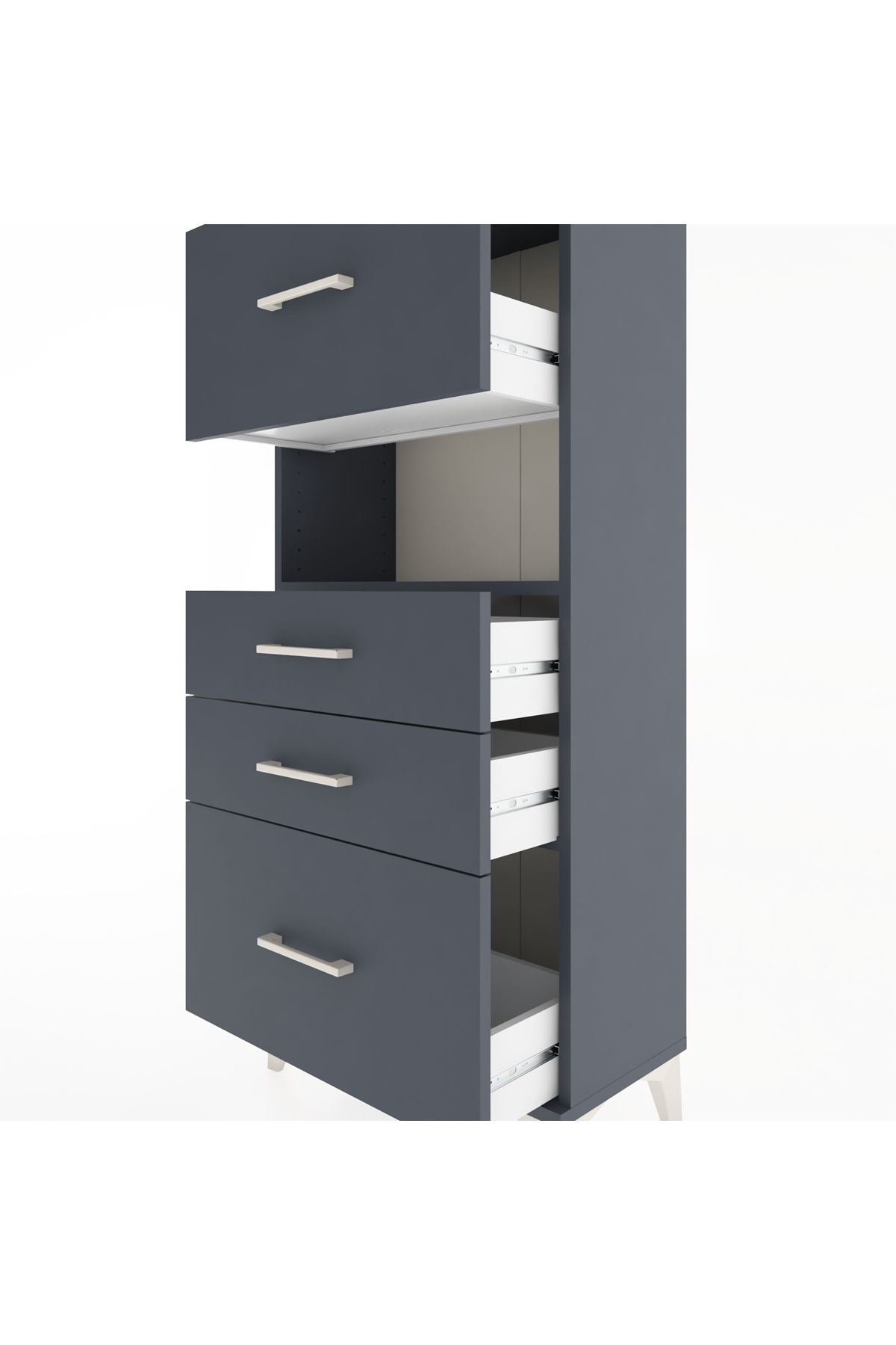 Hyperion Dolap Tek Raflı 4 Çekmeceli 60x44x134 - S50M037V5B