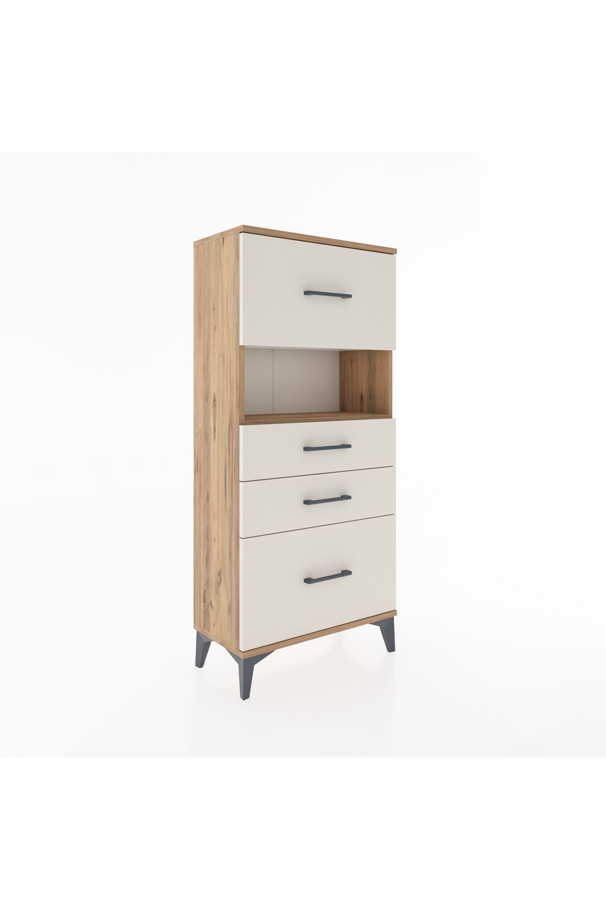 Hyperion Dolap Tek Raflı 4 Çekmeceli 60x44x134 - S50M037V7B