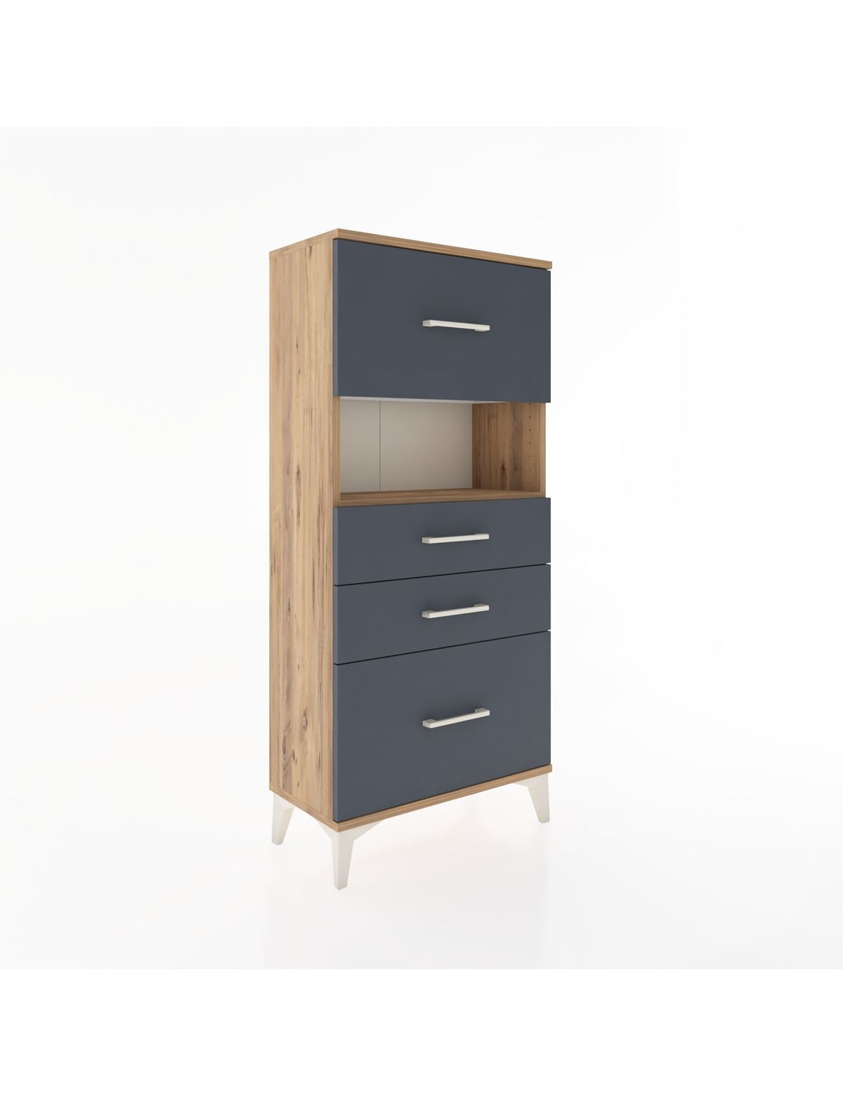 Hyperion Dolap Tek Raflı 4 Çekmeceli 60x44x134 - S50M037V8B