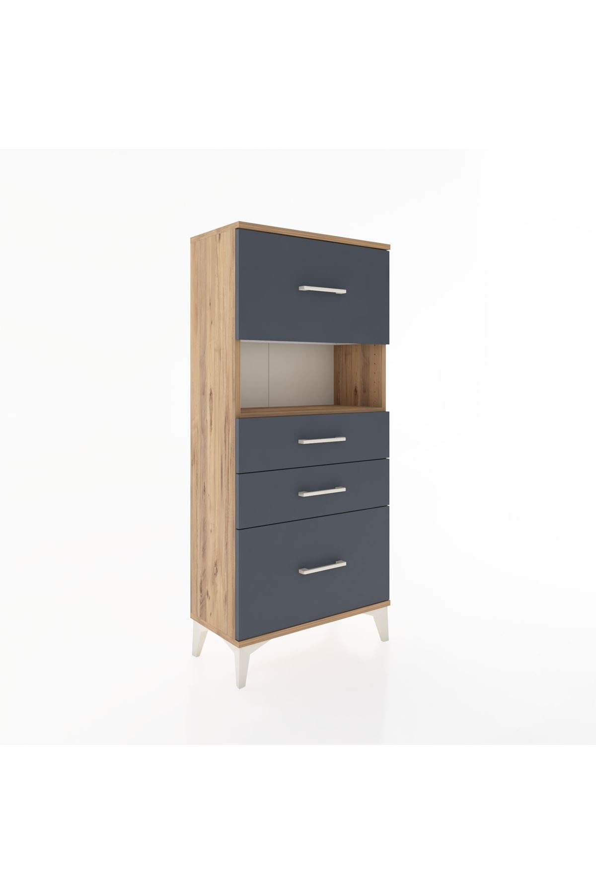 Hyperion Dolap Tek Raflı 4 Çekmeceli 60x44x134 - S50M037V8B