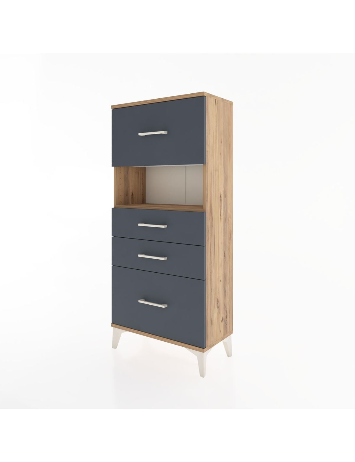 Hyperion Dolap Tek Raflı 4 Çekmeceli 60x44x134 - S50M037V8B