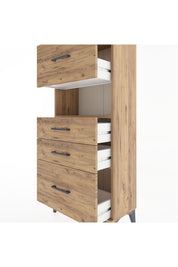 Hyperion Dolap Tek Raflı 4 Çekmeceli 60x44x134 - S50M037V9B