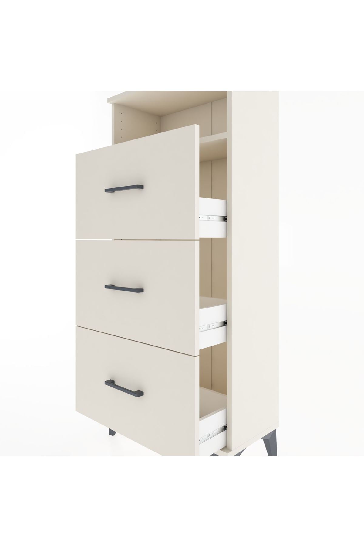 Hyperion Dolap Tek Raflı 3 Çekmeceli 60x44x134 - S50M038V1B