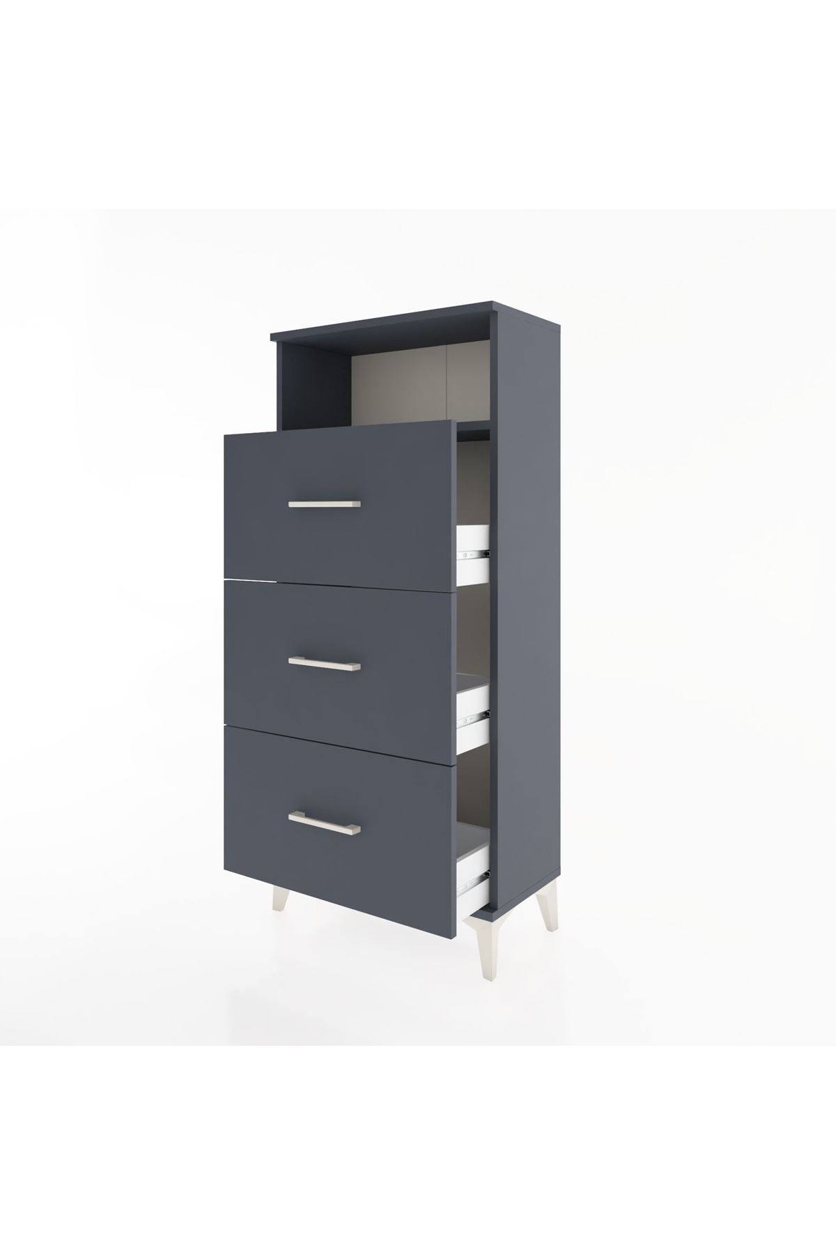 Hyperion Dolap Tek Raflı 3 Çekmeceli 60x44x134 - S50M038V5B