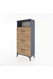 Hyperion Dolap Tek Raflı 3 Çekmeceli 60x44x134 - S50M038V6B