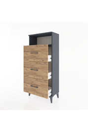 Hyperion Dolap Tek Raflı 3 Çekmeceli 60x44x134 - S50M038V6B