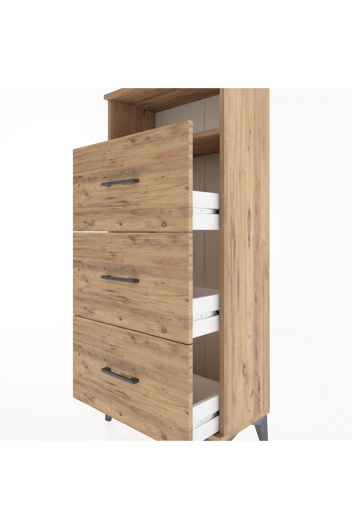 Hyperion Dolap Tek Raflı 3 Çekmeceli 60x44x134 - S50M038V9B