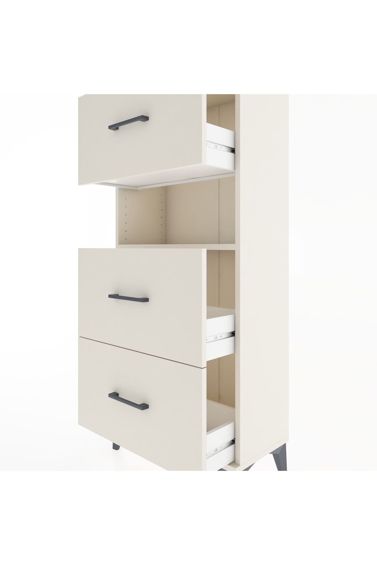 Hyperion Dolap Tek Raflı 3 Çekmeceli 60x44x134 - S50M039V1B