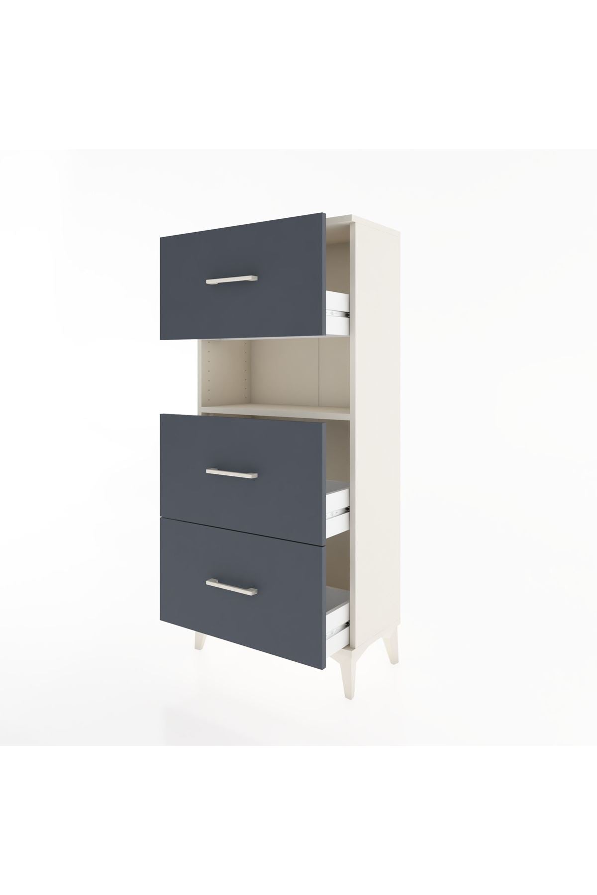 Hyperion Dolap Tek Raflı 3 Çekmeceli 60x44x134 - S50M039V2B