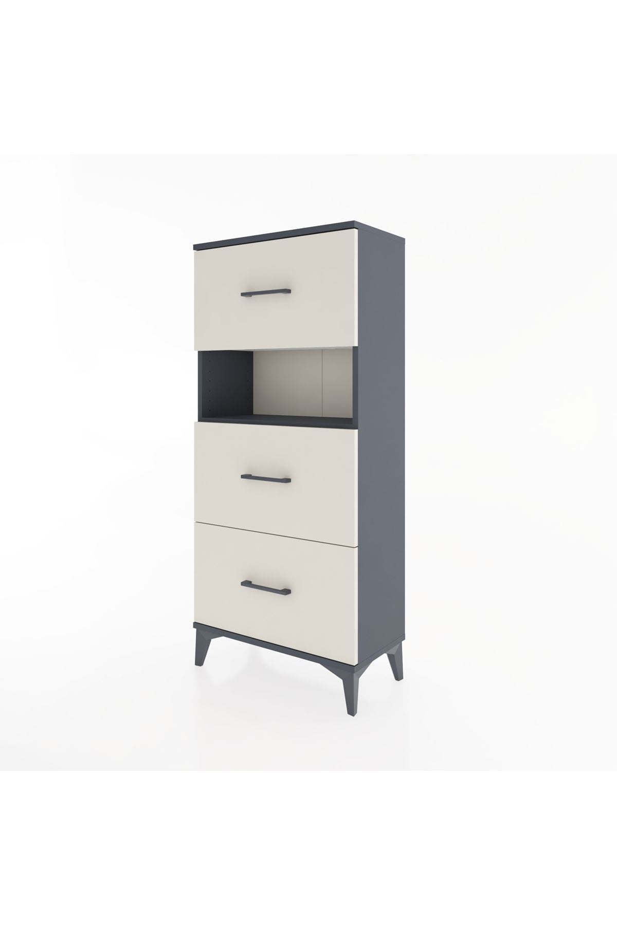 Hyperion Dolap Tek Raflı 3 Çekmeceli 60x44x134 - S50M039V4B