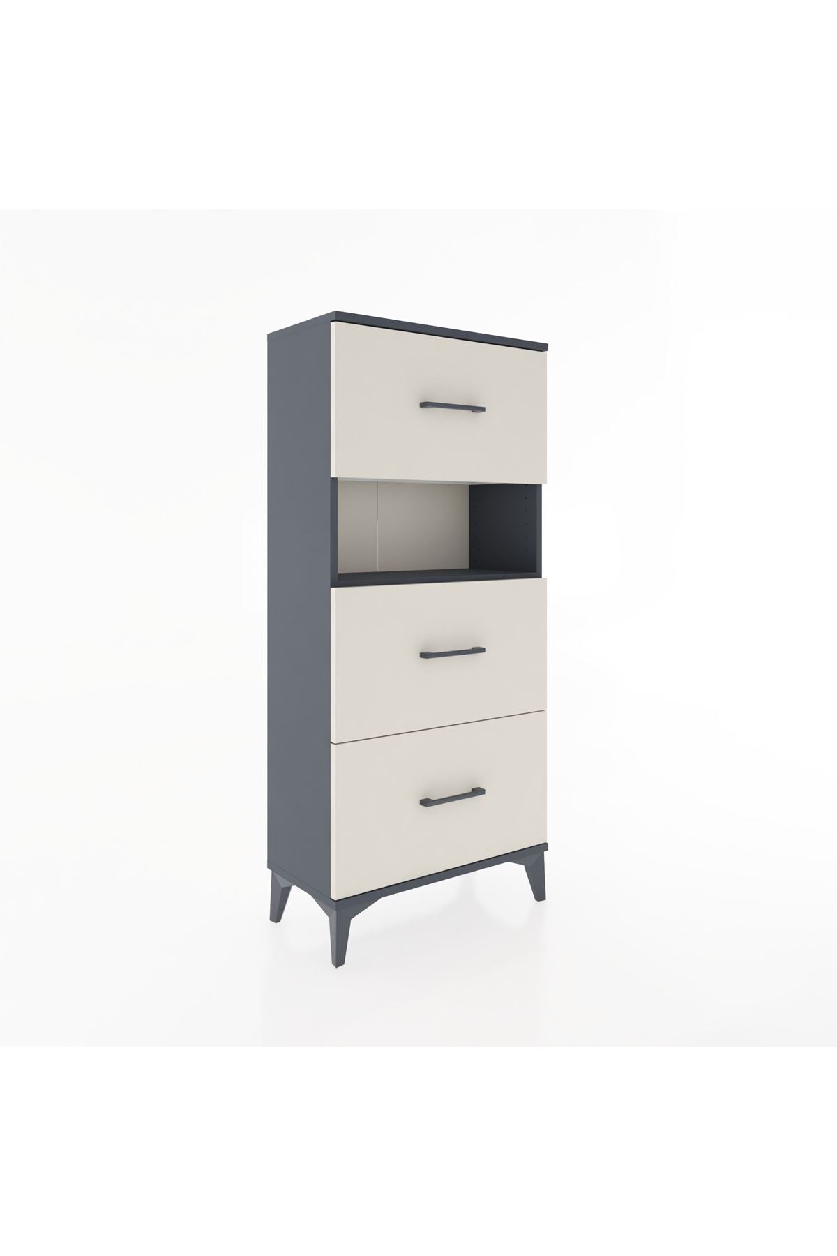 Hyperion Dolap Tek Raflı 3 Çekmeceli 60x44x134 - S50M039V4B