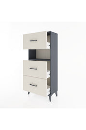 Hyperion Dolap Tek Raflı 3 Çekmeceli 60x44x134 - S50M039V4B