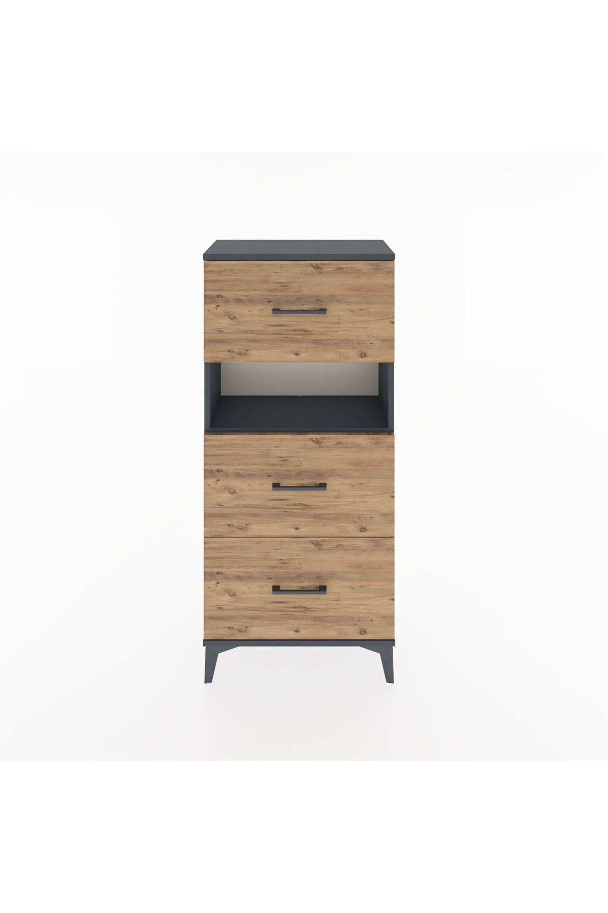 Hyperion Dolap Tek Raflı 3 Çekmeceli 60x44x134 - S50M039V6B