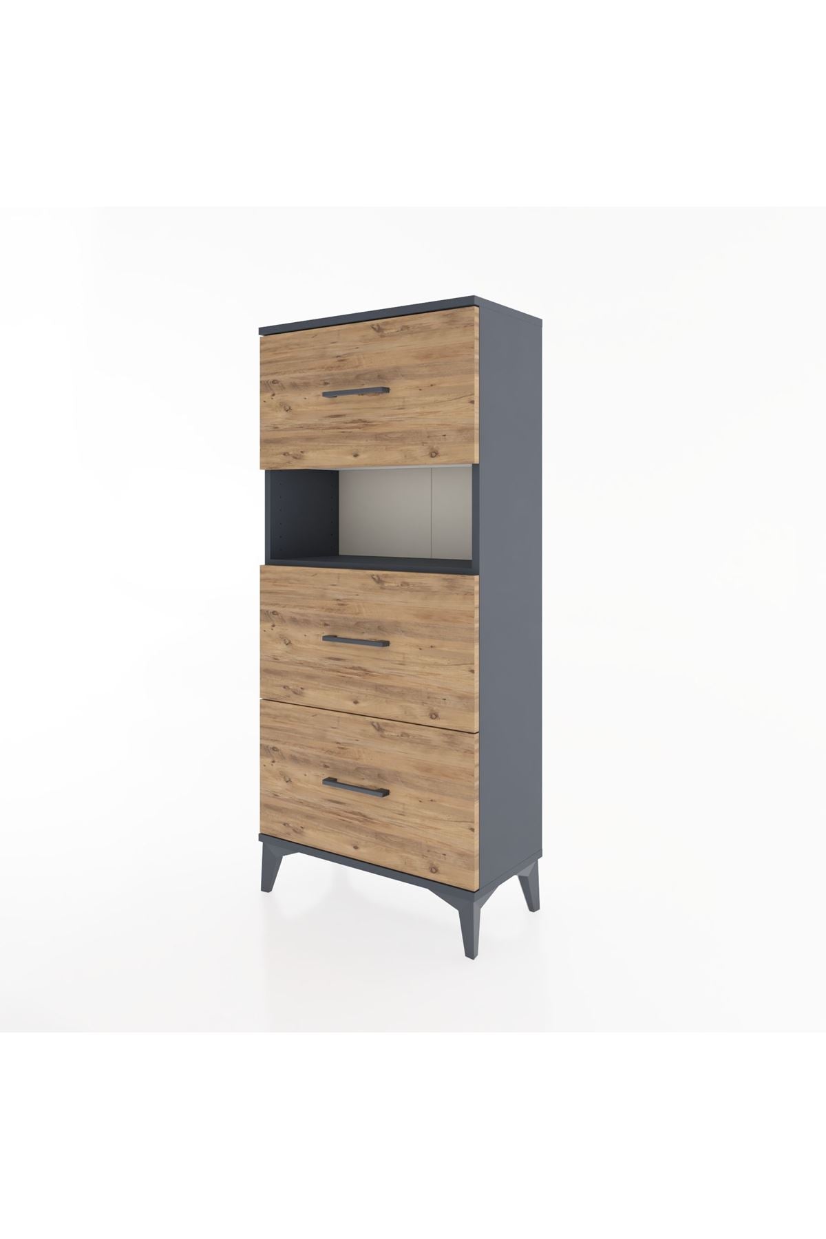 Hyperion Dolap Tek Raflı 3 Çekmeceli 60x44x134 - S50M039V6B