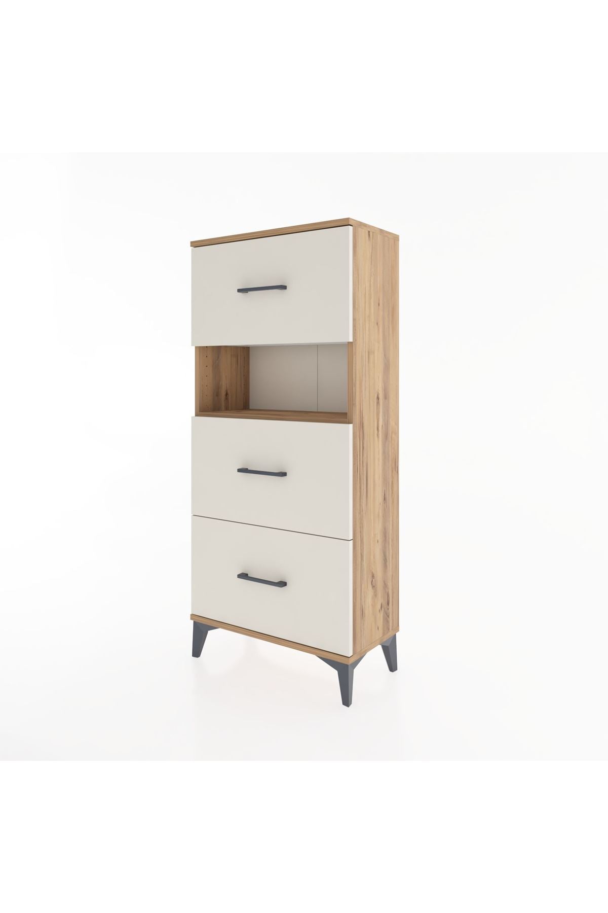 Hyperion Dolap Tek Raflı 3 Çekmeceli 60x44x134 - S50M039V7B