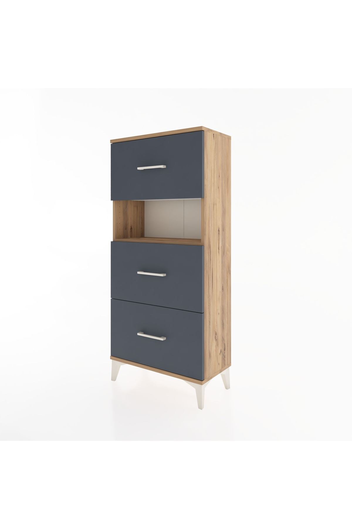 Hyperion Dolap Tek Raflı 3 Çekmeceli 60x44x134 - S50M039V8B