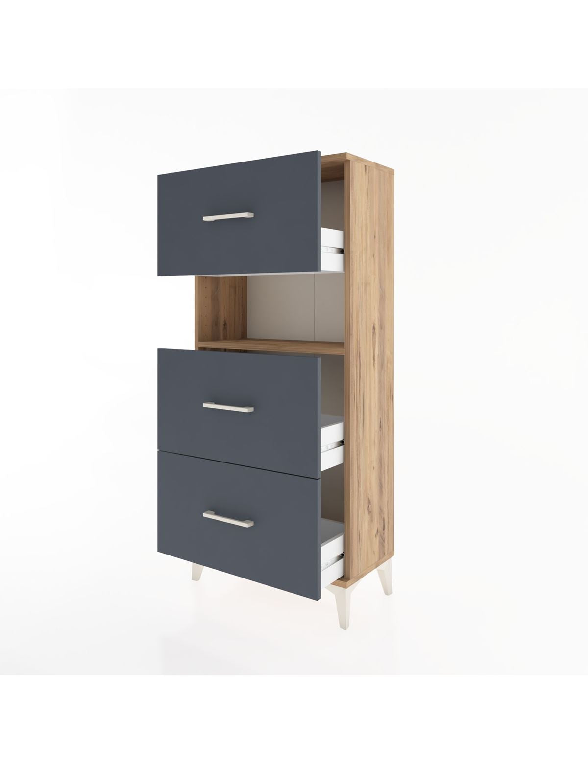 Hyperion Dolap Tek Raflı 3 Çekmeceli 60x44x134 - S50M039V8B