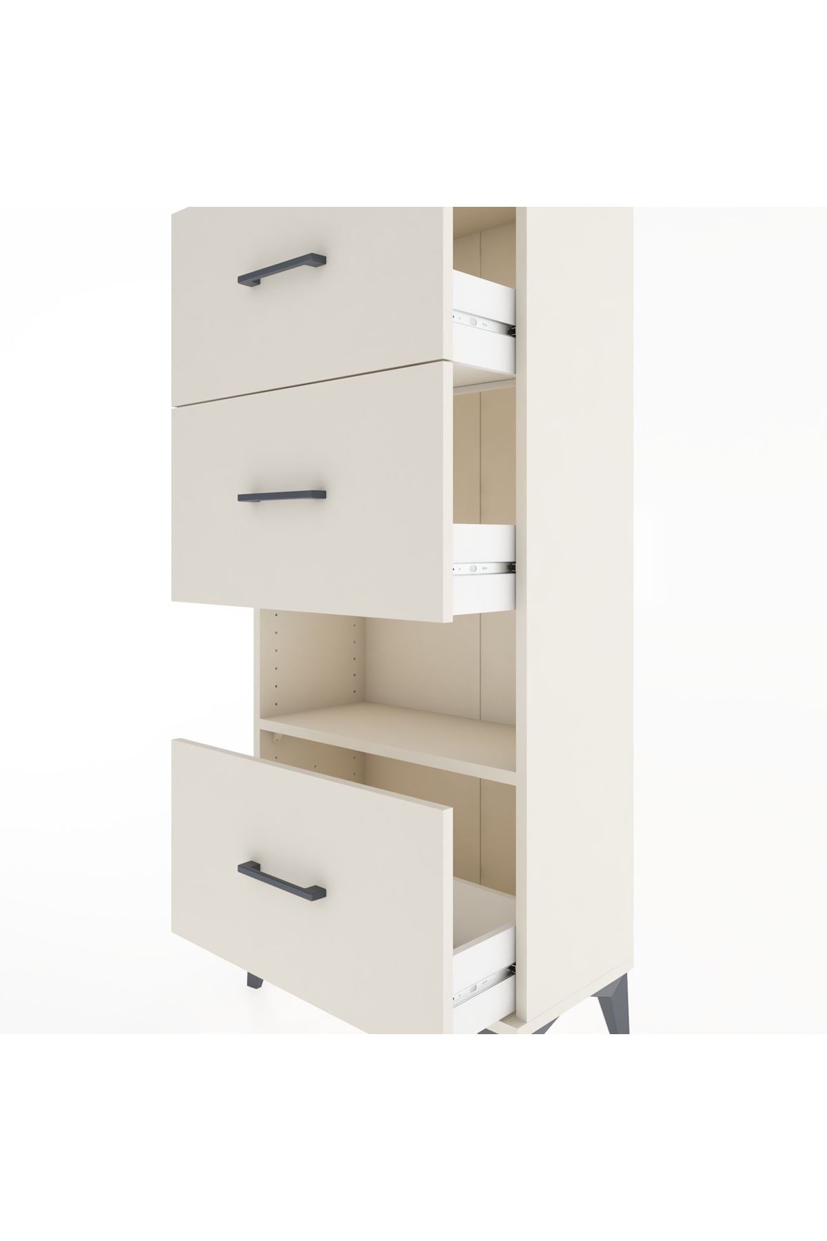 Hyperion Dolap Tek Raflı 3 Çekmeceli 60x44x134 - S50M040V1B