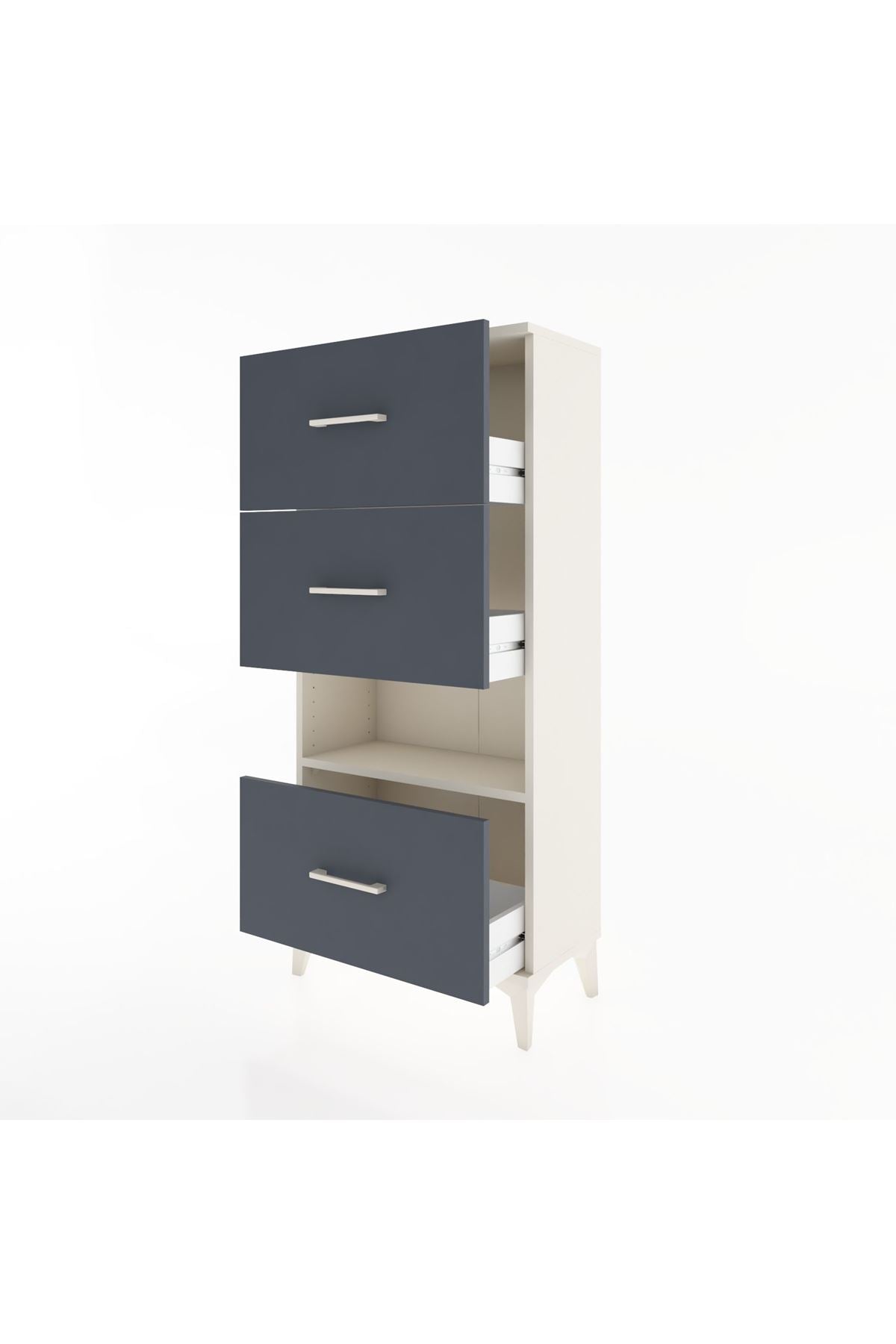 Hyperion Dolap Tek Raflı 3 Çekmeceli 60x44x134 - S50M040V2B