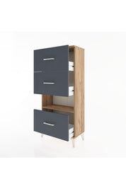 Hyperion Dolap Tek Raflı 3 Çekmeceli 60x44x134 - S50M040V8B