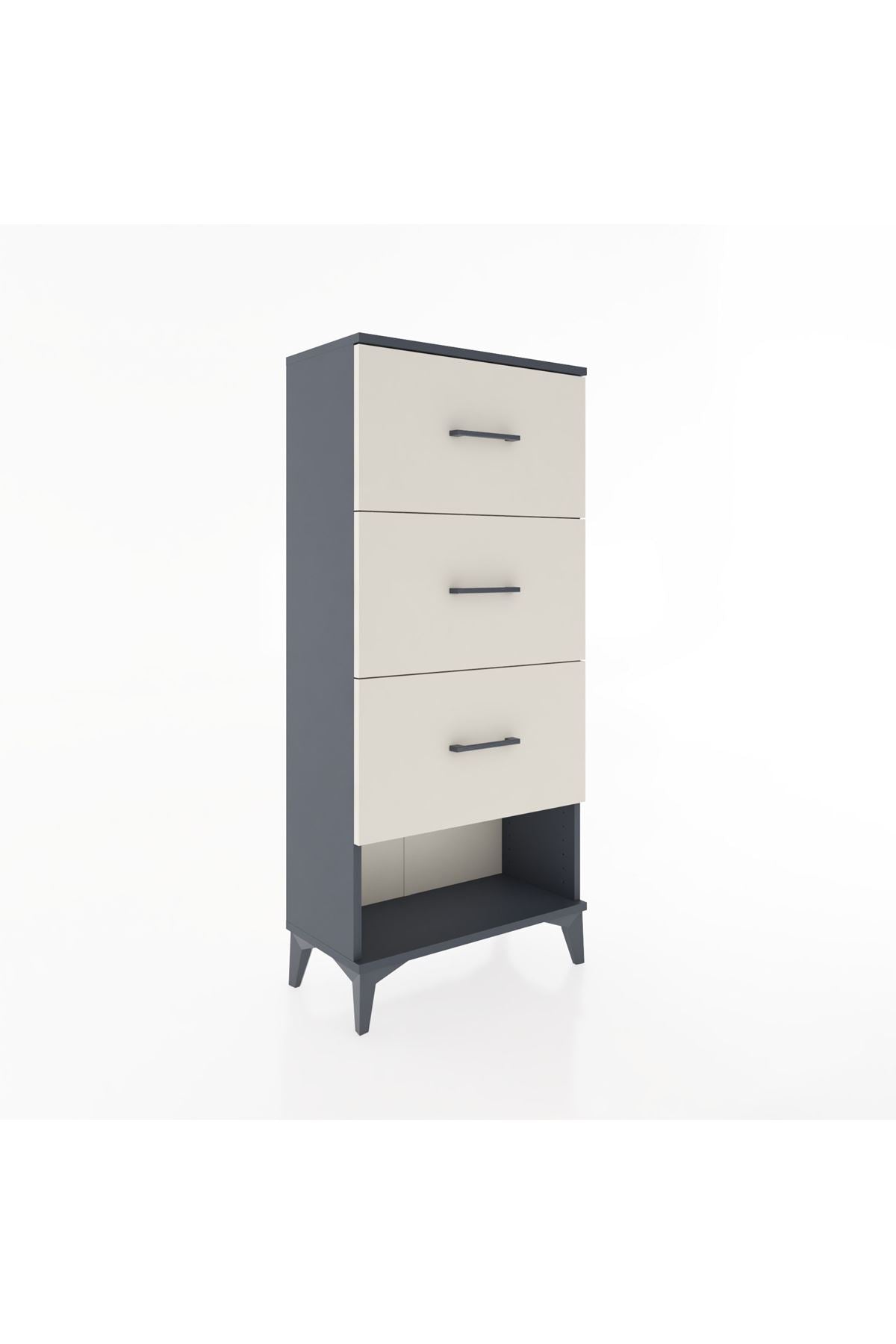 Hyperion Dolap 3 Çekmeceli 60x44x134 Antrasit-Aytaşı