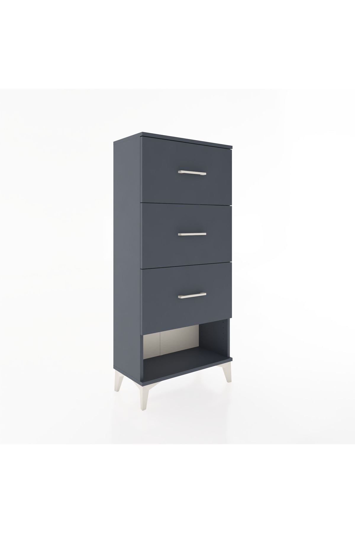 Hyperion Dolap 3 Çekmeceli 60x44x134 Antrasit-Antrasit
