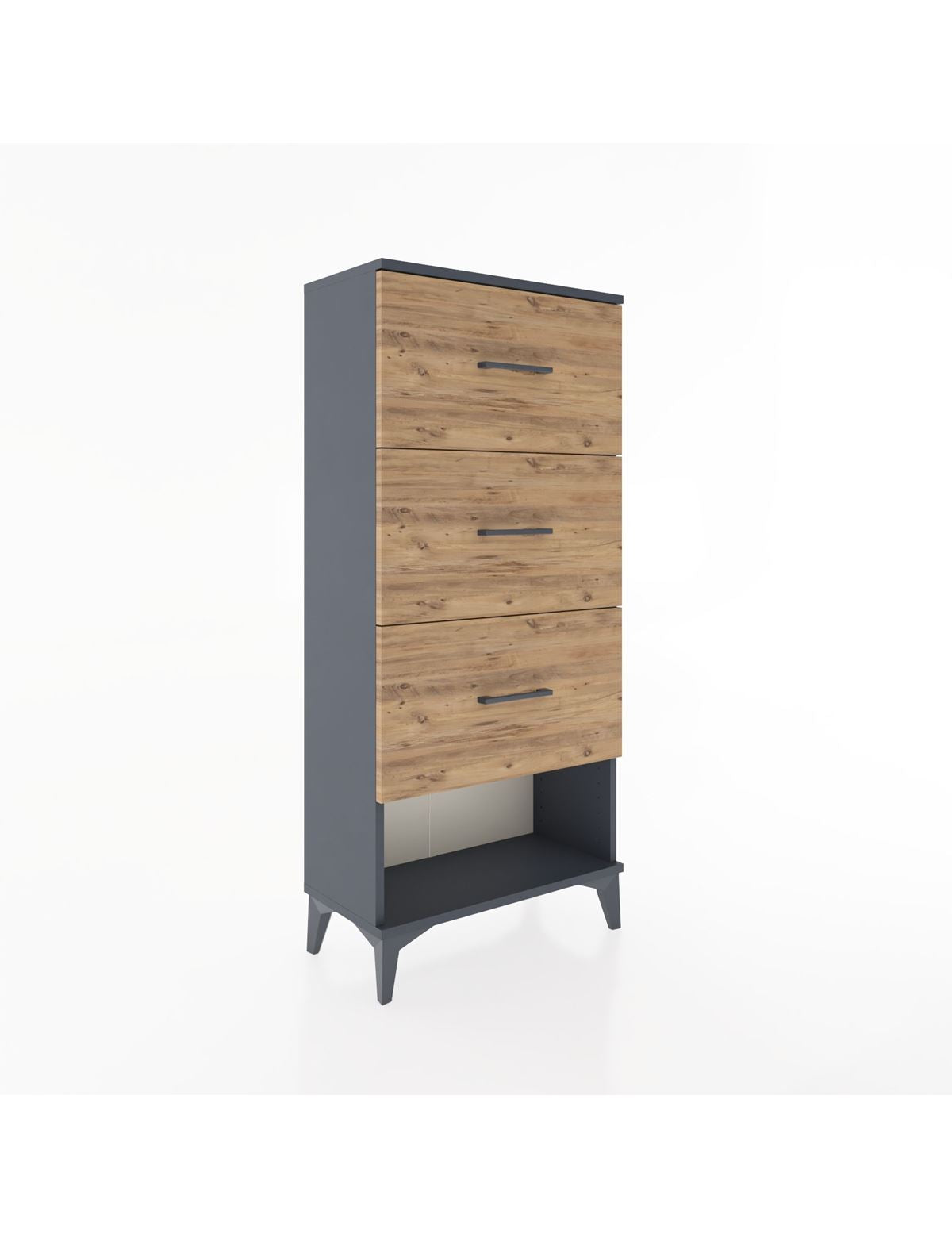 Hyperion Dolap 3 Çekmeceli 60x44x134 Antrasit-Çam