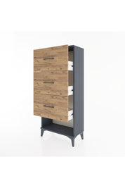 Hyperion Dolap 3 Çekmeceli 60x44x134 Antrasit-Çam