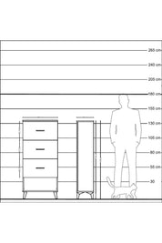 Hyperion Dolap 3 Çekmeceli 60x44x134 Çam-Çam