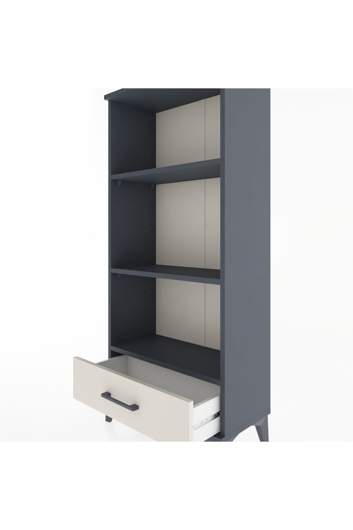 Hyperion Dolap 3 Raflı Tek Çekmeceli 60x44x134 Antrasit-Aytaşı