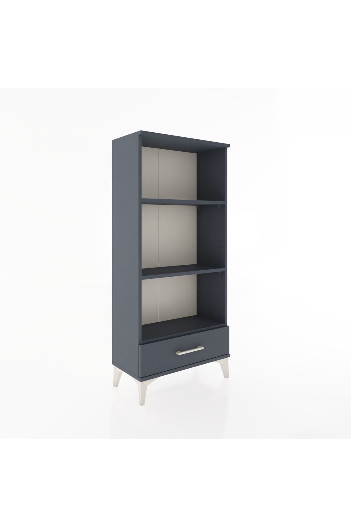 Hyperion Dolap 3 Raflı Tek Çekmeceli 60x44x134 Antrasit-Antrasit